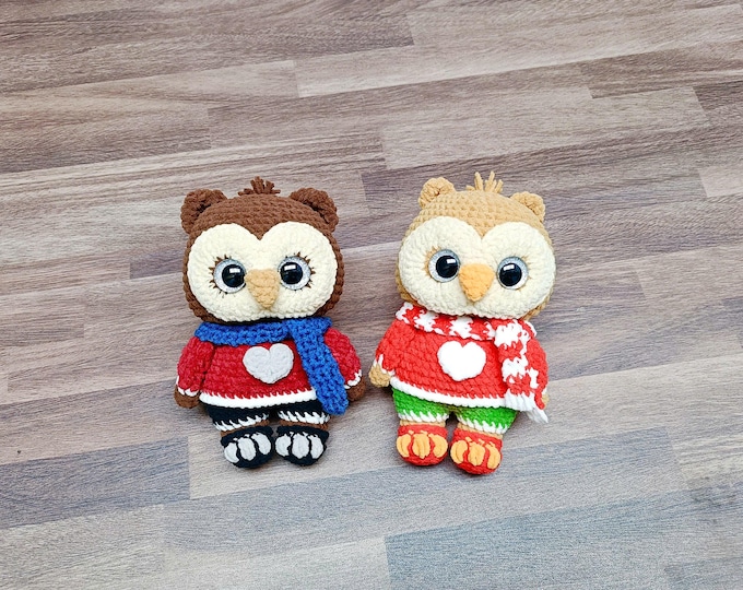 Christmas Owl Amigurumi Crochet Pattern (US Terms) (PDF Pattern)