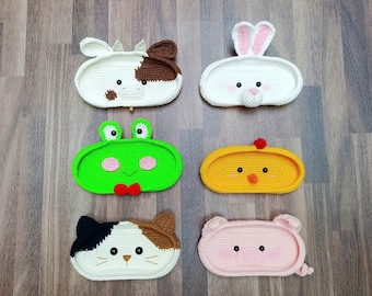 Farm Animals Crochet Eyeglass Holder Pattern: 6-in-1 Bundle (US Terms) (Digital Download)