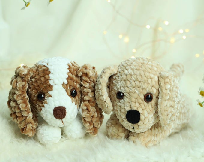 2in1 Dog Crochet pattern, Spaniel and Golden Retriever crochet amigurumi (US term - English only)