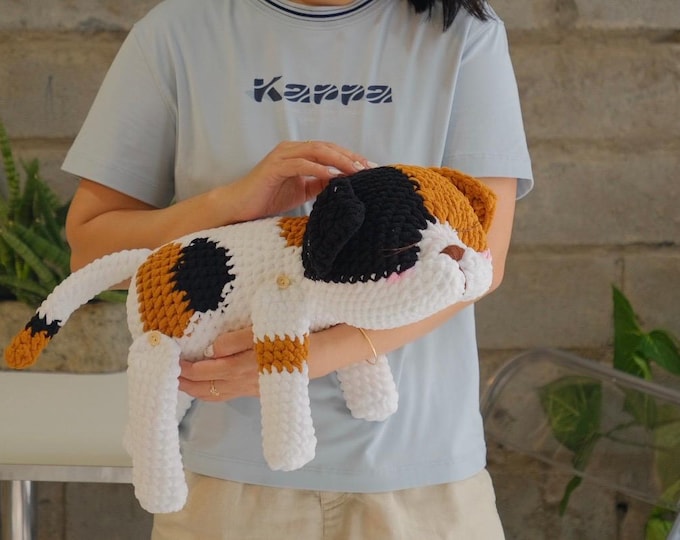 Sleeping Calico Cat Crochet Pattern: Kitten Plush Amigurumi (US Terms, English Only)(PDF Pattern