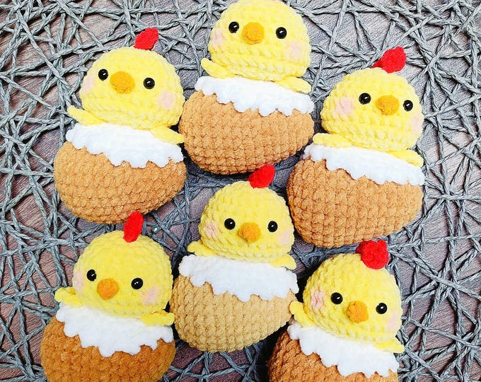 Easter Chicken Crochet Pattern: Amigurumi Chick and Eggs (PDF Pattern)