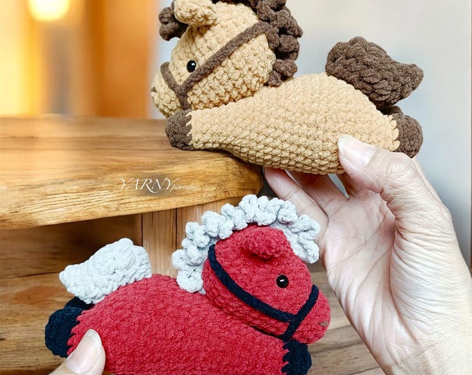 Crochet Horse Keychain Amigurumi Pattern - Lying version (US Terms) (PDF Pattern)