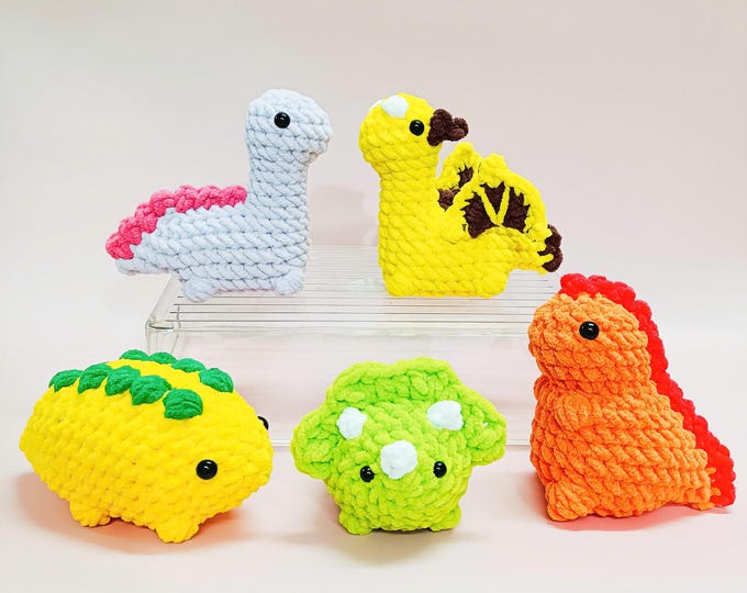 Dinosaur Crochet Pattern Bundle: 5-in-1 Dino World (PDF Pattern)