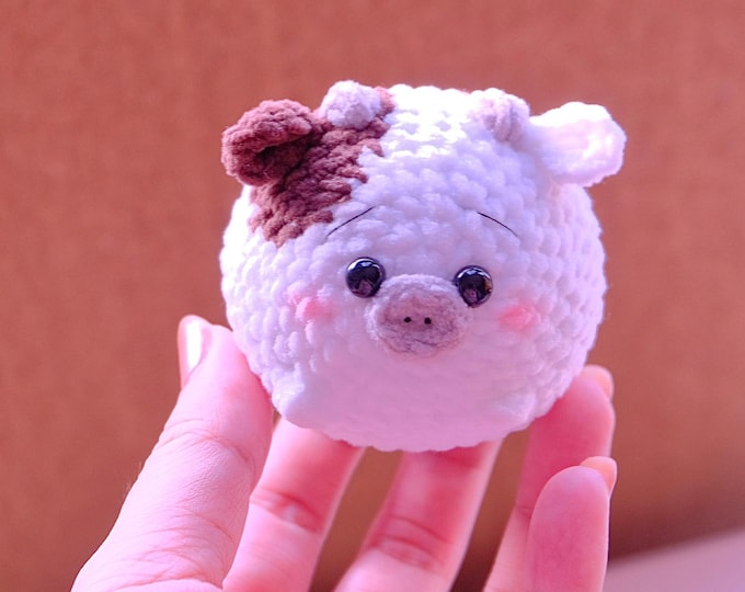 Cow Amigurumi Crochet Pattern: Low Sew Keychain (US Terms) (PDF Pattern)