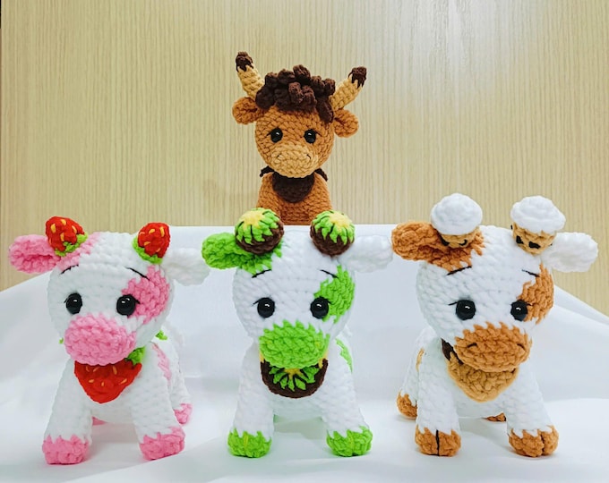 Cow Amigurumi Crochet Pattern Bundle (US Terms) (PDF Download)