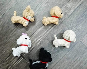 Dog Keychain Crochet Pattern: Corgi, Poodle, Husky Amigurumi (US Terms)  (PDF Pattern)