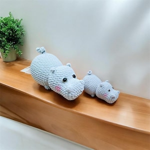 Padrão de crochê para bebê hipopótamo sem costura: hipopótamo amigurumi (termos dos EUA) (padrão em PDF)