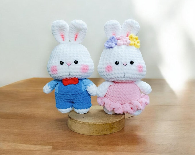 Bunny Couple Crochet Pattern: Rabbit Amigurumi (US Terms) (PDF Pattern)