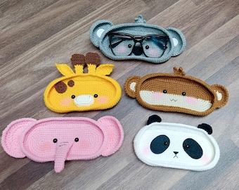 Safari Animal Eyeglass Holder Crochet Pattern: 5in1 Bundle (PDF)