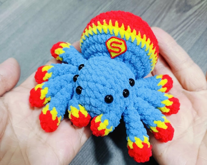 Super-Man-Spider Crochet Pattern: Easy No-Sew Spider (US Terms) (PDF Pattern)