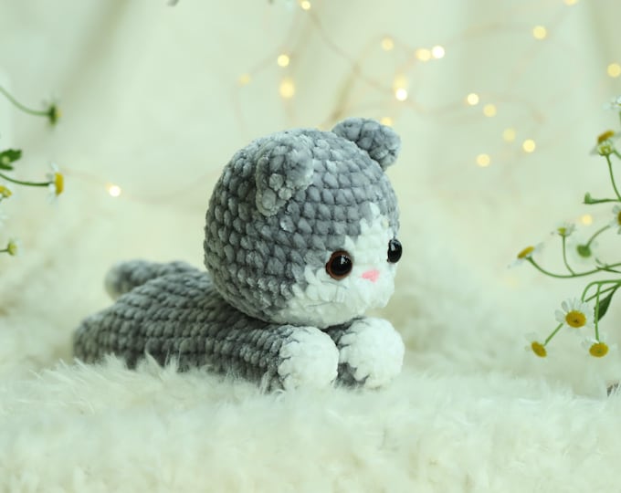 Tabby Cat Crochet Pattern: Chenille Kitten Amigurumi (PDF Pattern)