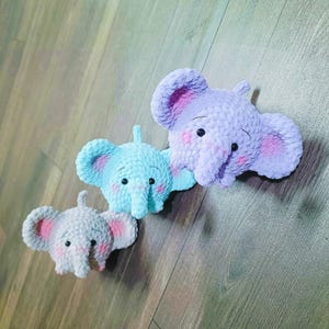 Low sew elephant (only trunk) Crochet pattern, Elephant Amigurumi Keychain patterm, No sew crochet amigurumi (US term - English only)