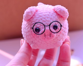 Pig Amigurumi Crochet Pattern: Low Sew Keychain (US Terms) (Digital Download)