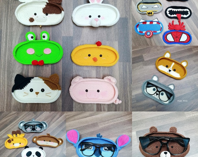 Crochet Eyeglass Holder Pattern: 20 Animal Designs (PDF Pattern)