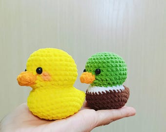 2IN1 No sew Rubber Duck Crochet pattern, Duckling Amigurumi patterm, No sew crochet mallard amigurumi (US term - English only)
