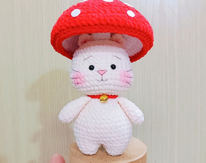 Cat Mushroom Crochet pattern -Catshroom kitten crochet amigurumi (US term - English only)