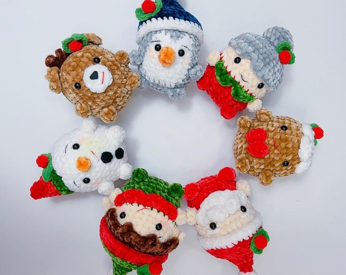Christmas Amigurumi Crochet Pattern: Low Sew Ornament & Keychain (US Terms) (PDF Pattern)