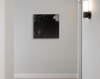 Celestial Acrylic Pour Painting – Cosmic Abstract Fluid Art Canvas, Galaxy Inspired Wall Decor, Original Handmade Paint Pour Artwork