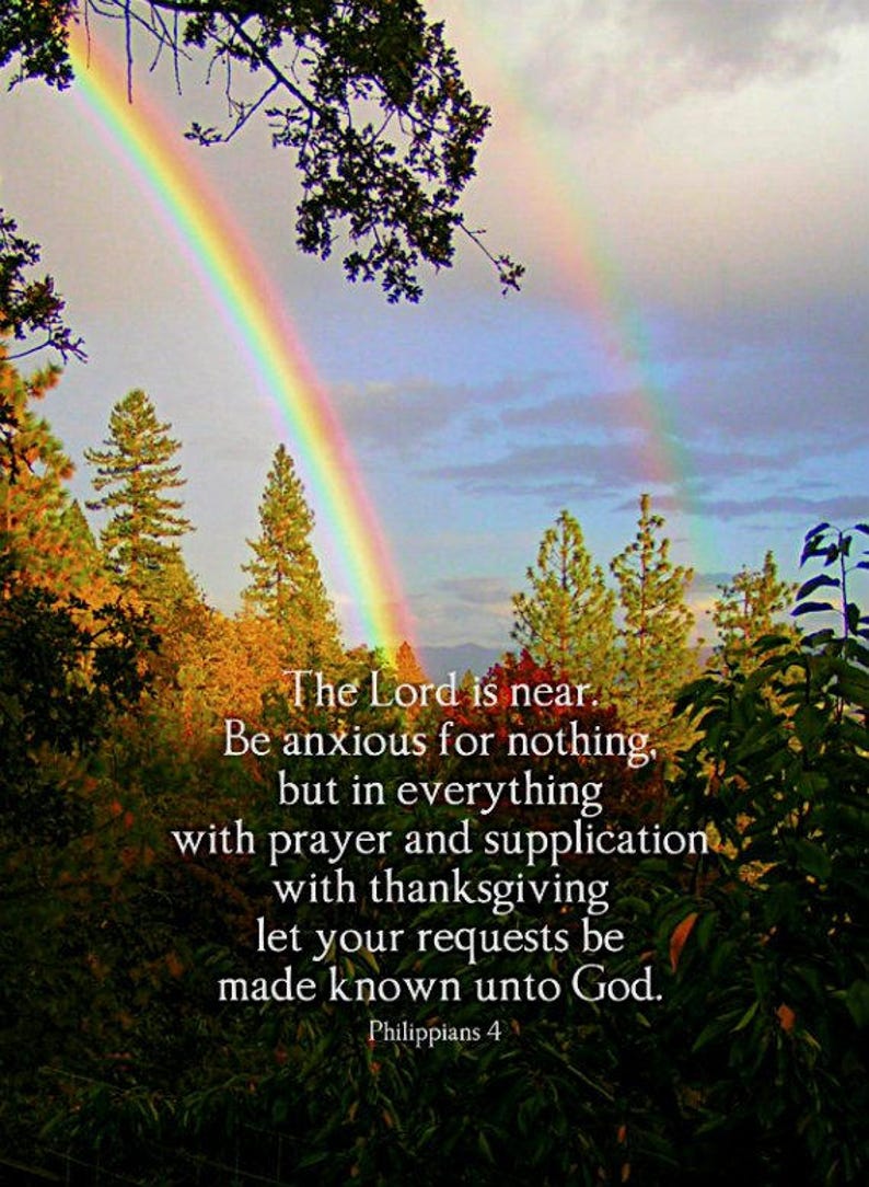 Christian Bible Verse Rainbow Art 5x7 Canvas Print Etsy