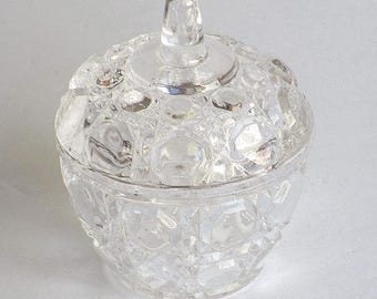 Vintage Lead Crystal Trinket Ring Box Apple Shape