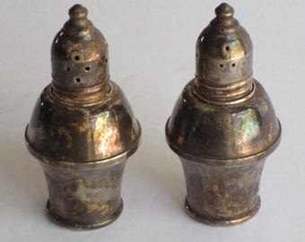 Vintage Antique Sterling Silver Duchin Creation Salt and Pepper Set Unpolished 3" MCM