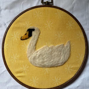 Swan needle felt wall decor, nursery decor