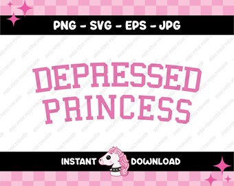 Descarga digital de Princesa Deprimida / Salud Mental (png, svg, jpg, eps)