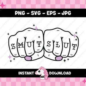 Smut Slut Tattoo Style File (png svg eps jpg) (Digital Download)