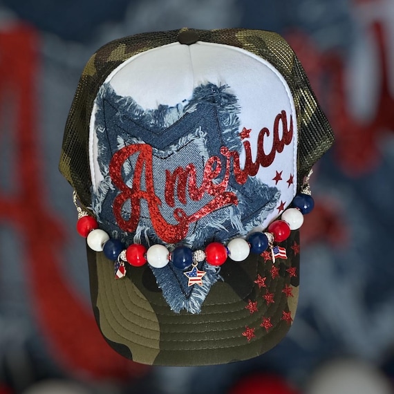 USA America Patriotic Custom Trucker Hat - Women display picture 1