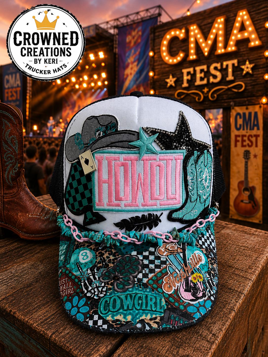 Western Country Cowgirl Social Club Custom Trucker Hat  display picture 2