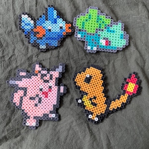 SALE 4 pocket monster Inspired Melty Hama Perler Bead Magnet cute Christmas gift 8 bit magnet video game