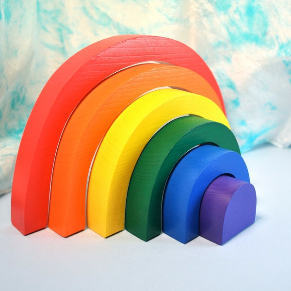 Kids Wooden Toy,  Rainbow Stacker / Waldorf Toys