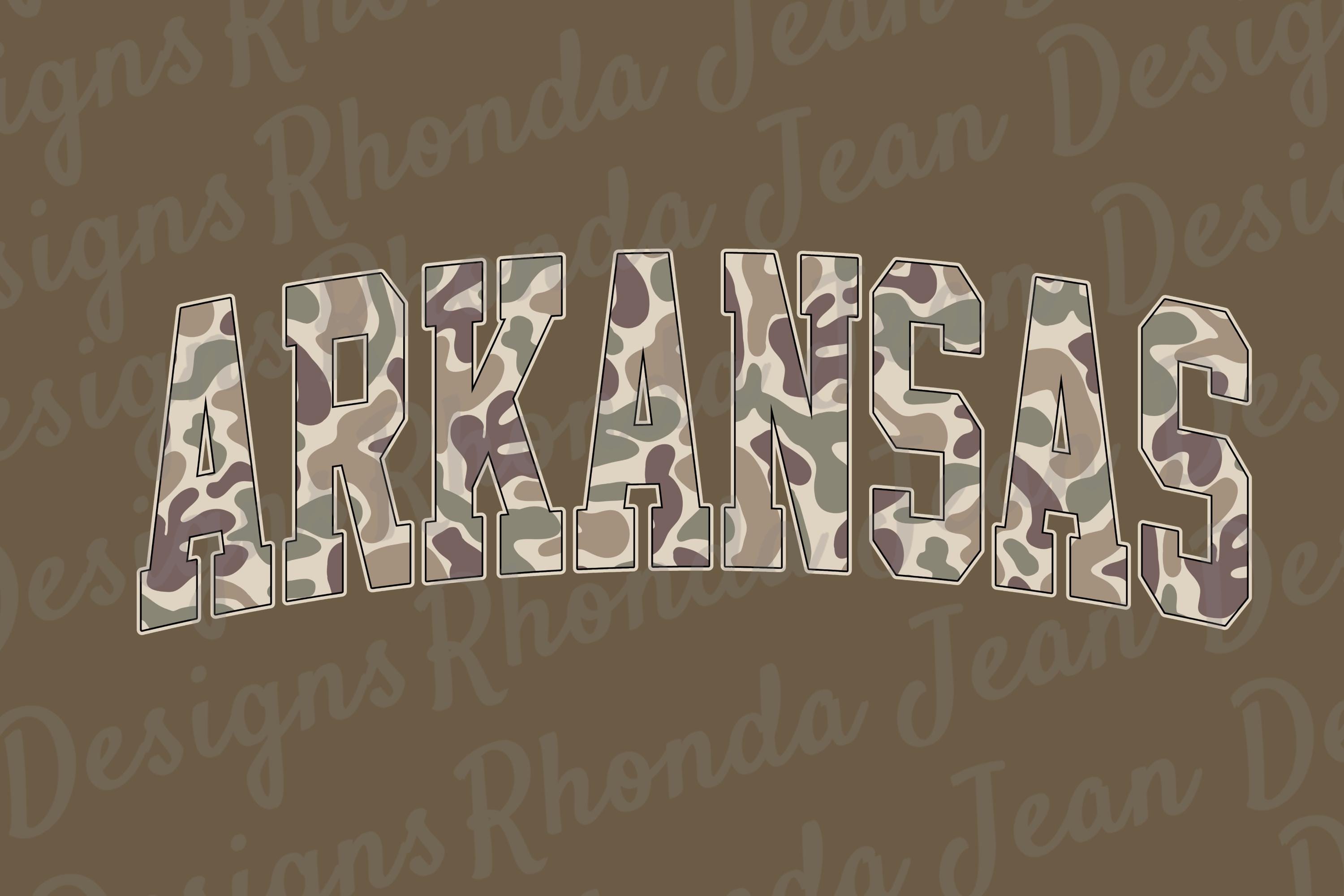 Arkanas Lettering ARKANSAS PNG, Old School Camo, Varsity Style Letters, State T-shirt ...