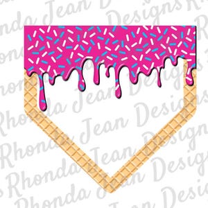 Home Plate Drip Baseball PNG, Pink and Blue Drip, T-shirt Design, Digital Download,  Ice Cream Drip