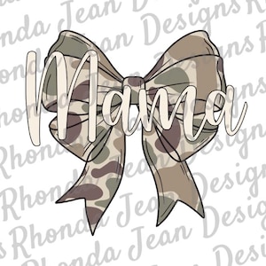 Mama PNG, Old School Camo, Camouflage, Coquette Bow, Family, Digital T-shirt Design, Digital Download