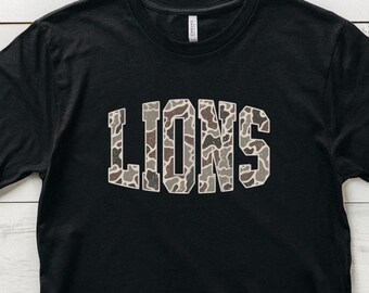 Lions Distressed Camouflage PNG, Digital Download, T-shirt Design