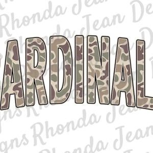 Camo Cardinals PNG: Old School Camo, T-shirt Design (Digital Download)