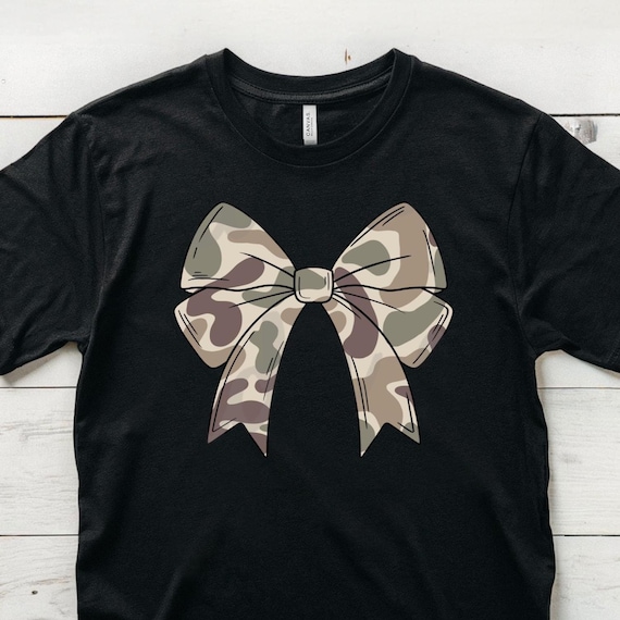 Coquette Bow PNG, Old School Camo T-shirt Design, Digital Download