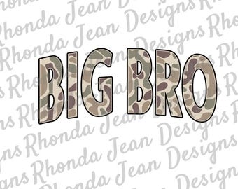 Old School Camo Big Bro PNG, Family, Brother Digital T-shirt Design for Sublimation or DTF