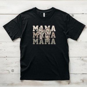 Mama PNG, Digital Download, T-shirt Design, Stacked Mama, Old School Camo, Camouflage, Coquette Bow, Family
