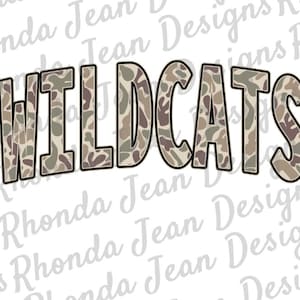 Wildcats PNG, Old School Camo T-Shirt Design, Digital Download