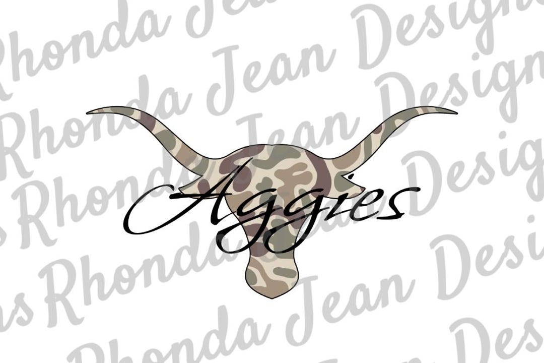 Old School Camo Aggies Black Lettering PNG, Mascot, Team, School Spirit ...
