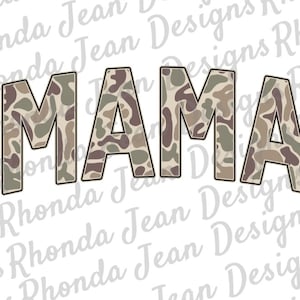 Old School Camo Mama PNG, Family, Women&#39;s Digital T-shirt Design for Sublimation or DTF