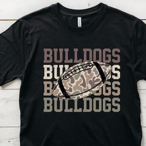 Bulldogs PNG, Old School Camo, Camouflage Football, Mascot, Team, School Spirit Shirt, Digital Download, T-shirt Design