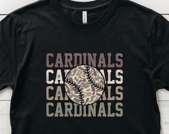 Cardinals PNG, Old School Camo Baseball Softball, Mascot, Team, School Spirit Shirt, Digital Download, T-shirt Design
