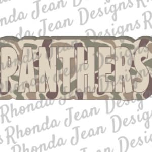 Old School Camo Panthers PNG, Mascot, Team, School Spirit Shirt, Digital File, Boys Mens T-shirt Design, Sublimation Design