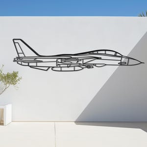 40&quot; F-14 Tomcat Airplane Metal Wall Art, Pilot Gifts, LED Plane Decor, Aviation Wall Sign, Aircraft Metal Art, Plane Sign