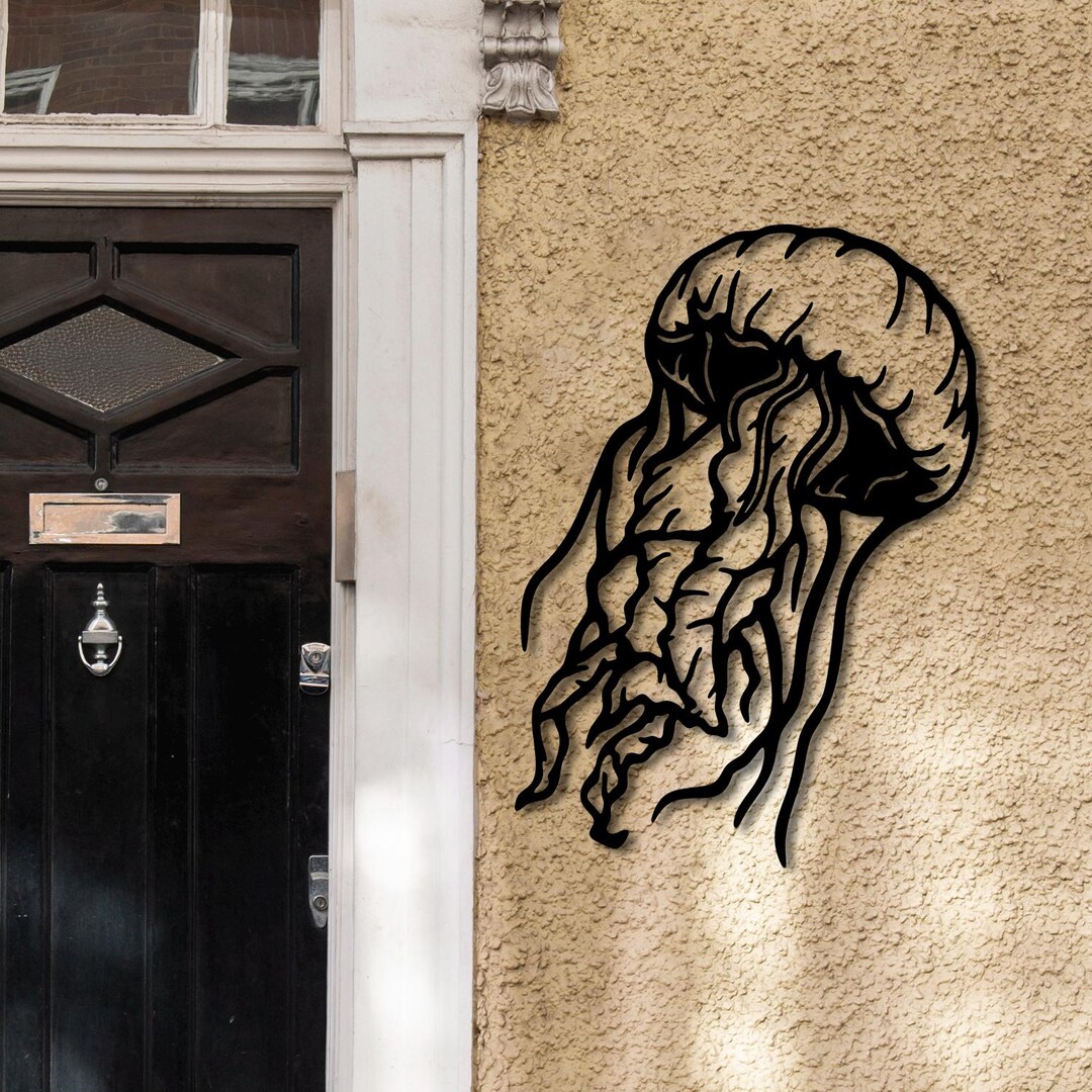 Black Metal Jellyfish Wall Art: Nautical Ocean Decor - Etsy