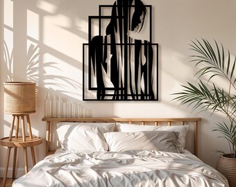 Abstract Woman Metal Wall Art: Modern Silhouette Decor