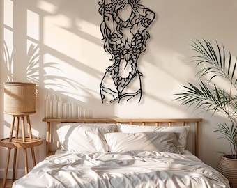 Female Body Wearing Sexy Lingerie, Led Metal Wall Art,